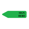 Nevs Labeling Flag - Imprinted - Sign Here - Green - Re Fill - 9/16" x 2" NEV91008